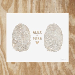 Image of Double Fingerprint {Text} Paper Cutting