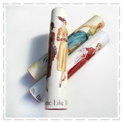 Image of Knitting Needle Storage Tubes in vintage pattern designs.