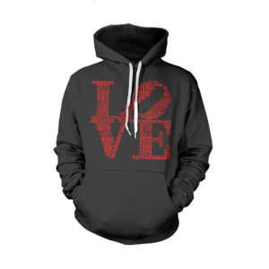 Image of Classic LOVE Hoodie (Black/Red)