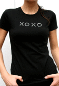 Image of Crew/Black xoxo - hugs n' kisses