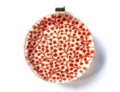 Red Poddy Vine - Large Round Glass Pendant