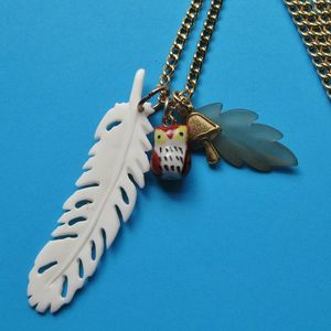 Image of Barn Owl Treasures Long Charm Necklace