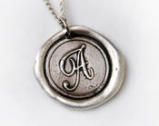 Image of As seen in Beautiful Bride Magazine September 2012 issue! Monogram wax seal necklace