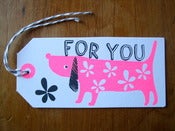 Image of Set of 5 hand screen printed "FOR YOU" gift tags