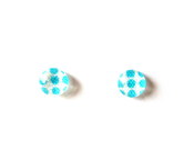 Blue Dots - Teensy Glass Studs