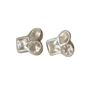 Image of White Topaz Cluster Stud
