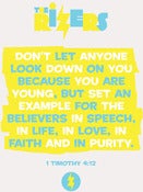 Image of 1 Timothy 4:12 Screen Printed Poster
