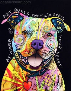 Image of Beware Of Pit Bulls PRINT