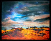 Image of Stormy Mountain Painting-16x20 Fine Art Canvas Print 