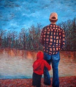 Image of Me and Dad Fine Art Print-16x20 Fine Art Canvas Print 