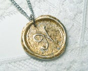 Image of NEW Brilliant gold flake wax seal pendant by Ritzy Misfit