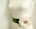 Image of Rustic Wedding Bridal Sash. Moss Green Bridal Sash