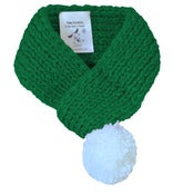 Image of SOLID GREEN SCARF WITH POM POM