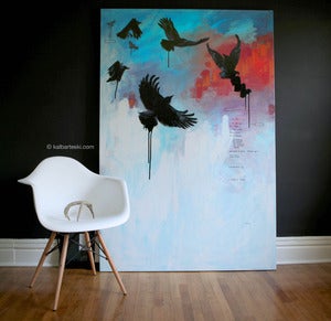 Image of CIRCLING CROWS painting