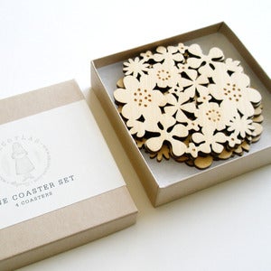 Image of Flower Coasters Bamboo