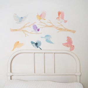 Image of Flying Friends Fabric Wall Stickers