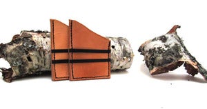 Image of Leather Card Case with Elastic Money Clip Made in USA
