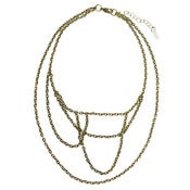Image of fox web necklace: antique brass