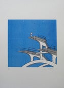 Image of 'Diving Board' Lido Risograph print unframed.  SOLD OUT