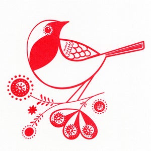 Image of Robin - Hand Pulled, Signed, Gocco Print