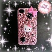 Image of Pink with black polka dots, hello kitty and chanel inspired iphone 4/ 4s case