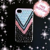 Image of Pink, black and Blue Tribal Print Iphone 4/ 4s case