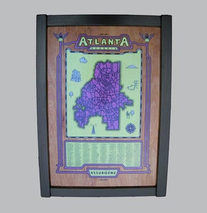 Image of atlanta map - framed