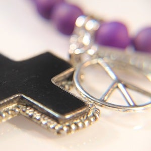 Image of DruzyCross - Purple Druzy Agate
