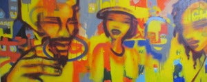 Image of "Stay Face" Mixed Media on Canvas by Mau Mau