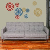 Image of MULTI COLOR DECORATIVE FLORAL SPHERES WALL GRAPHIC SET