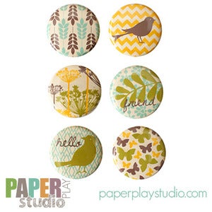 Image of Songbird - Set of 6 Flair Buttons