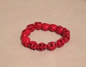 Image of Carved Skull Beaded Bracelet 