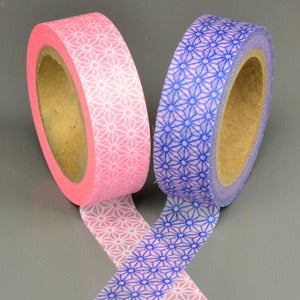 Image of Blue + Pink Fractured Star Washi Tape