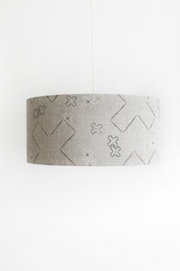 Image of cross stitch in dove grey, charcoal and white shade
