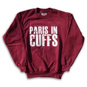Image of Paris in Cuffs - Logo Sweatshirt - Burgundy