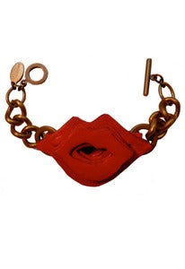 Image of Kiss Me, Kiss Me leather and brass bracelet