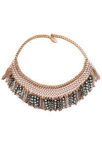 Image of Blue Ombre chainmaille and crystal mini-fringe necklace + colors