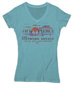 Image of Asheville Destination Shirt- Women's V-Neck Tahiti Blue