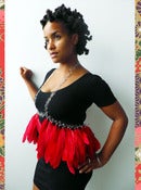 Image of CURLS Ruby Red Feathered Body Chain