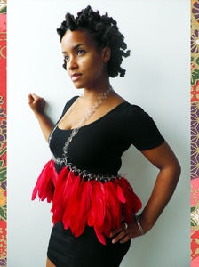 Image of CURLS Ruby Red Feathered Body Chain