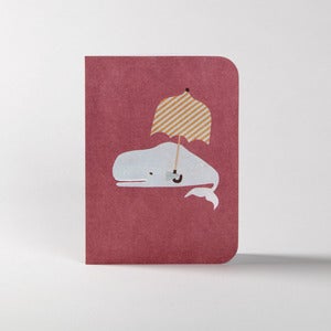 Image of 5 Rainy Whale Greeting Cards
