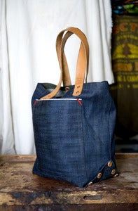 Image of selvedge denim tote