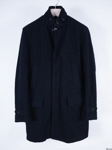 Image of Engineered Garments - Navy Melton Chesterford Coat