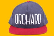 Image of Orchard Brand Navy/Red Flannel & Canvas Sherman Text Snapback 