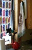 Image of Screenprinted Baltic Folk Pattern cotton kitchen rags/tea towels