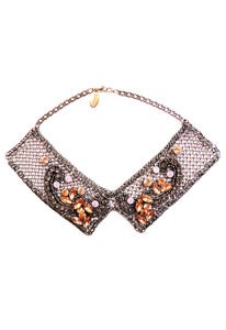 Image of Mosaic chainmaille, crystal, applique collar 