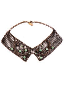 Image of Mosaic dot crystal applique and chainmaille collar