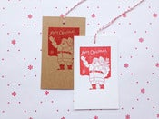 Image of Letterpress Gift Tags, Santa set of 8