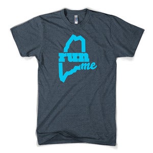 Image of RunME T-shirt (Heather Black/Cyan)