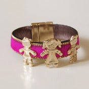 Image of PULSERA PIEL DE POTRO ROSA